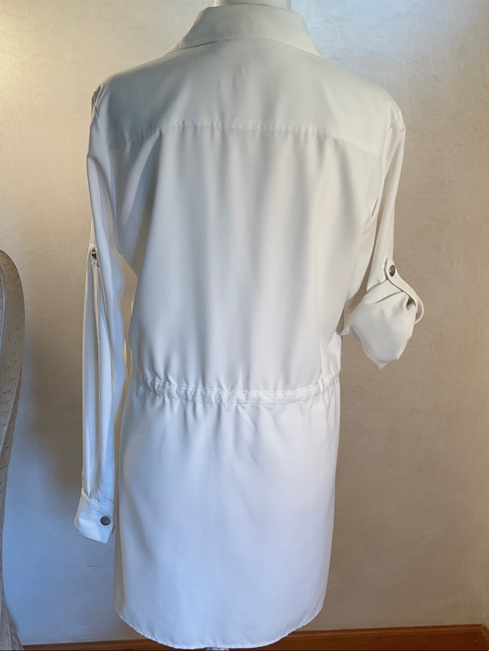 Calvin Klein white Button-Down Drawstring jacket - Picture 5 of 8